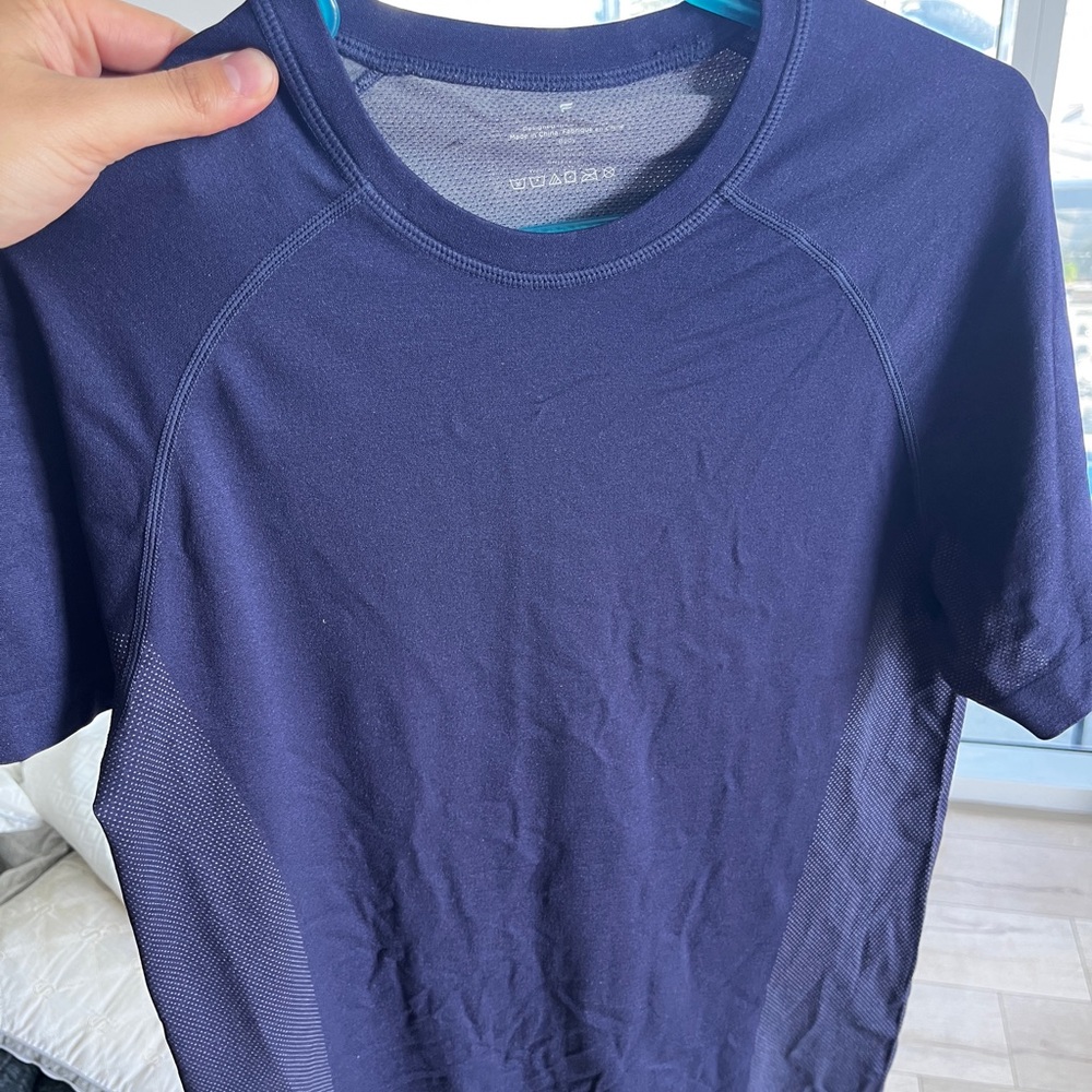 Fabletics Navy Blue Athletic T-Shirt
